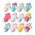 thumbnail image 2 of Gvdentm Baby Socks 0-6 Months Unisex Baby Socks Ankle or Crew Height Made with Soft Cotton, 12 Packs with Non-Slip Grips for Babies 0-7 Years|D 5-7 Years, 2 of 4