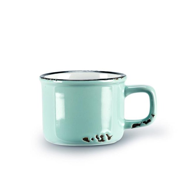 Tasse à Espresso Aspect Émail de 2 Po, Vert Menthe