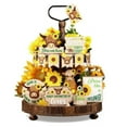 thumbnail image 3 of nvzhuang Summer Wooden Tiered Tray Decor 16 Pcs Kit Sunflower Highland Cow Farmhouse Rustic Table Ornaments, 3 of 9