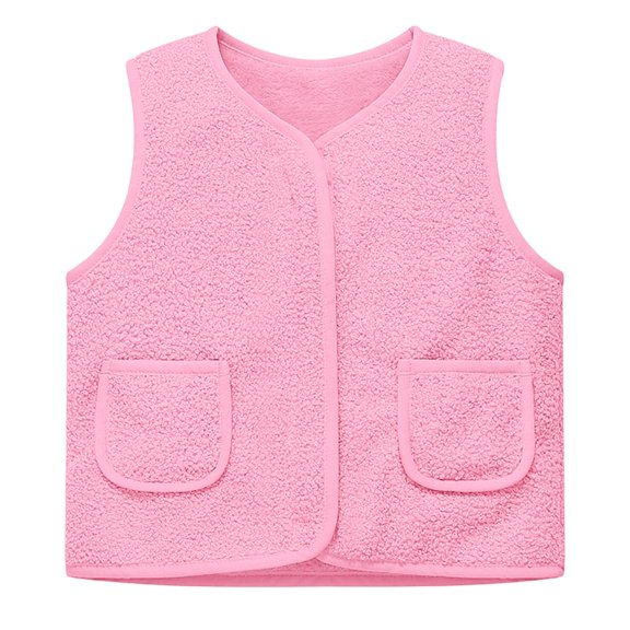 Baby Girls Boys Sherpa Fleece Vest Toddler Sleeveless Outerwear Jacket