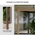 thumbnail image 6 of Mondawe 10'x20' Louvered Pergola, Outdoor Aluminum Pergola with Adjustable Rainproof Roof for Porch ,Deck, Patio, Garden, Brown, 6 of 11