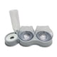 thumbnail image 3 of Cuencos dobles para gatos, juego de comederos y bebederos para mascotas, 3 en 1, inclinados 15 degree con dispensador de agua, comedero elevado para perros gris, 3 of 8