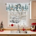 thumbnail image 2 of Winter Snowman Elk Squirrel Valances for Windows, 54 x 18in, Christmas Tree Floral Leaves Rod Pocket Kitchen Valance Curtain Light Filtering Window Treatments for Living Room Bedroom, 1 Panel, 2 of 7