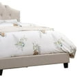 thumbnail image 3 of Eni Upholstered Queen Size Bed, Tufted Adjustable Headboard, Taupe Fabric- Saltoro Sherpi, 3 of 5