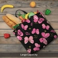 thumbnail image 5 of Pofeuu Girl Butterfly Print Tote Bag for Women,Hobo HandBags with Zipper,Large Capacity Casual Shoulder Handbags with Inner Pockets, 5 of 7