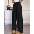 thumbnail image 4 of Female Sweatpants Baggy Wide Leg Pants Lounge Comfy Palazzo Joggers with Pockets Black S, 4 of 6