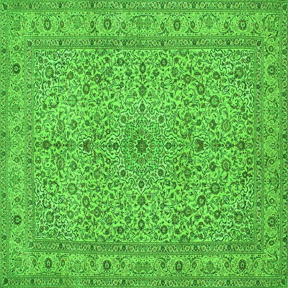 Ahgly Company Indoor Square Persian Green Traditional Area Rugs, 8' Square