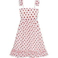 thumbnail image 2 of Robe Fille Rose Sans Manches Cœur Rouge Fête de la Saint-Valentin 7 Ans, 2 of 6