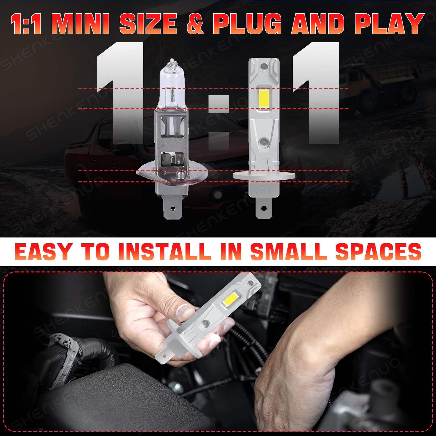 Fits 2002-2004 Acura RSX Headlight Bulbs H1 High & Low Beam Replacement Kit 4pcs