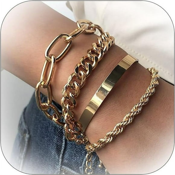 Gold Bracelets For Women Gold Bracelet Stack Pulseras Para Mujer Indian Jewelry Sets For Women Gold Bangles For Women Bracelets For Women Bracelets For Teen Girls Teen Girl Gifts Trendy Stuf[J7202]