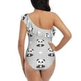 thumbnail image 5 of Honeii Panda Bear for women's one-piece swimsuit featuring a chic one-shoulder design experience elegance and style in the water-, 5 of 6