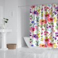 thumbnail image 2 of Waterproof Beautiful Colorful Floral Shower Curtain 72x72 Inch Boho Style Polyester Unique Shower Curtain for Bathroom Hotel Home Decor with 12 Plastic Hooks, 2 of 5