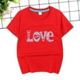 thumbnail image 4 of Sgkm Girls T Shirts Trendy Love Cute Printed Short Sleeve Crewneck Top Girls Clothes Summer Holiday Party Tee Red 7-8 Years, 4 of 5