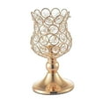 thumbnail image 4 of Candelabro de cristal dorado para decoración de centros de mesa de boda 18 cm, 4 of 7
