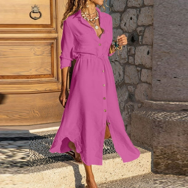 Irregular long sleeves button up dress 4631 Irregular long sleeves button up dress 4631