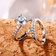 thumbnail image 5 of PERITANG 2pcs His and Hers Wedding Ring Sets Couples Engagement Rings Women and Men 925 Sterling Silver AAA Cubic Zirconia Proposal Rings, 5 of 8