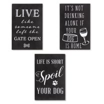 Gerson Set of 3 Wood Dog Themed Wall Décor