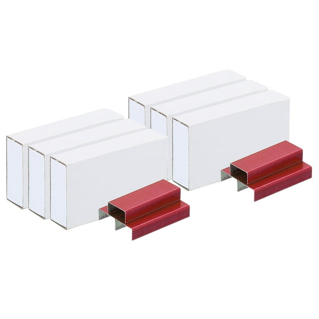 Unique Bargains Staples for Stapler, 6 Pack(1000Pcs Staples Per Pack) #10 Mini 3/16 Inch Length Staples Jam Free Red