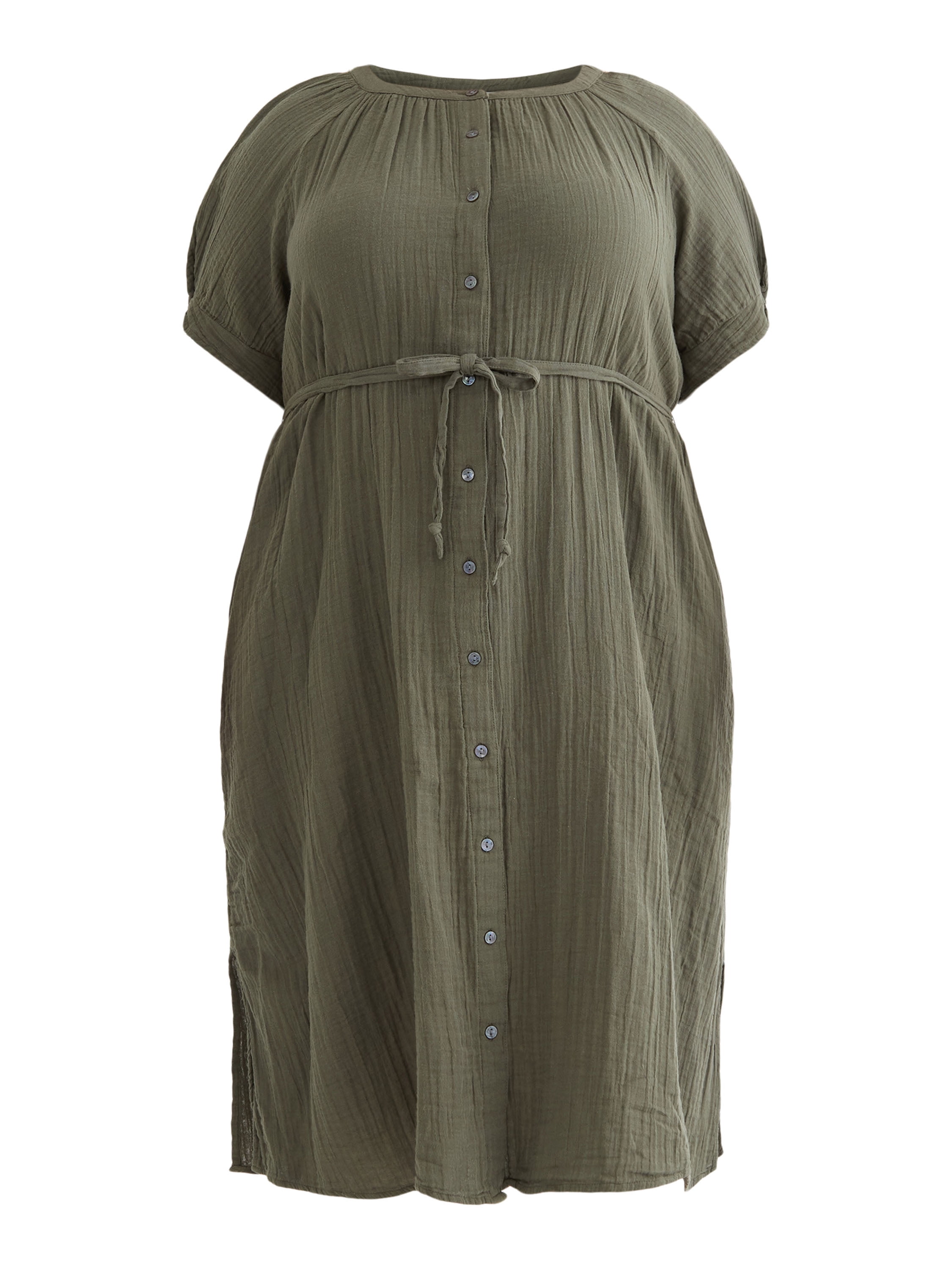 Time and Tru Women’s and Women’s Plus Cotton Double Cloth Midi Dress, Sizes XS-4X