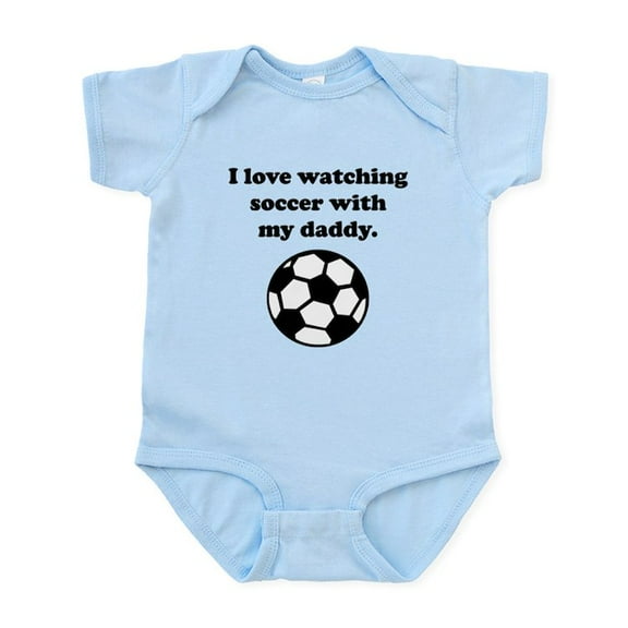 CafePress - I Love Watching Soccer With My Daddy Body Suit - Baby Light Bodysuit, Size Newborn - 24 Months