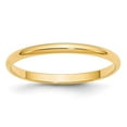 thumbnail image 6 of 14K Yellow Gold 2mm Light Weight Half Round Band Ring Size 9.5, 6 of 7