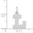 thumbnail image 2 of 14k White Gold Small Block Initial L Charm Pendant, 2 of 2