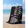 thumbnail image 4 of Happy Birthday Beach Towels Oversized Super Absorbent, Birthday Gifts Cake Balloons Black Lightweight Bath Towel Quick Dry Sets For Bathroom/Pool/Rv Camping/Beach Play/Gym Room/Picnic 35"x70", 4 of 8