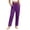 Purple, variant on Linen Cotton Casual Pants For Women Easy To Wear High Waisted With Pockets Summer Solid Streetwear Style Pull On Flexible Styling Relaxed Lounge Polished Casual Wear For Trips Navy L