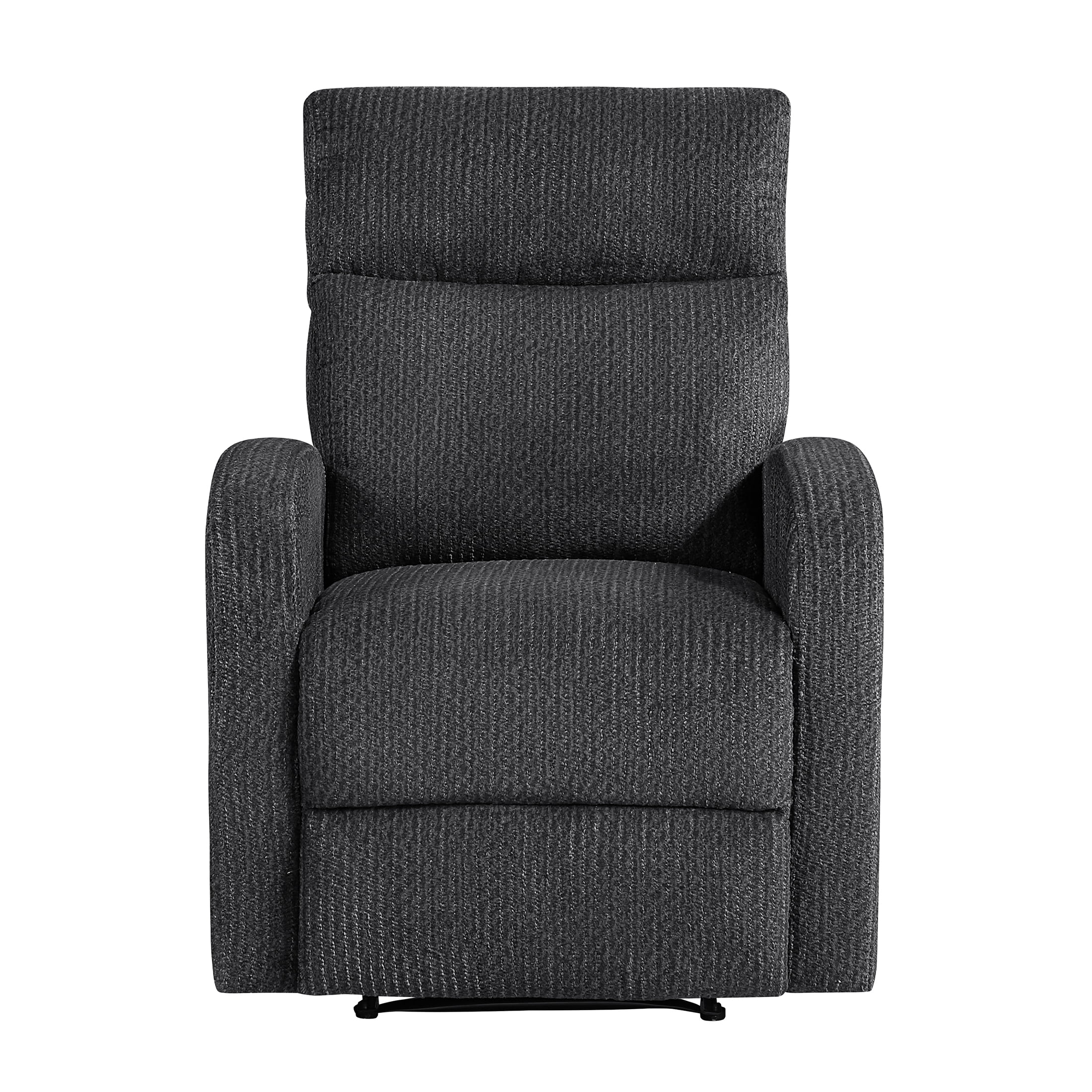 OakvillePark Brava Microfiber Manual Reclining Chair with Armrest Side Pocket, Dark Gray