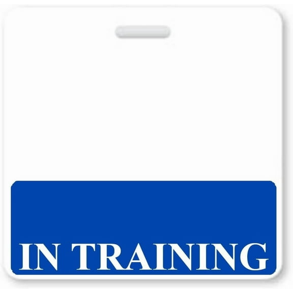 In Training Badge Buddy - Heavy Duty Horizontal Badge Buddies for Trainees - Spill & Tear Proof Cards - 2 Sided USA Printed Quick Role Identifier ID Tag Backer by Specialist ID