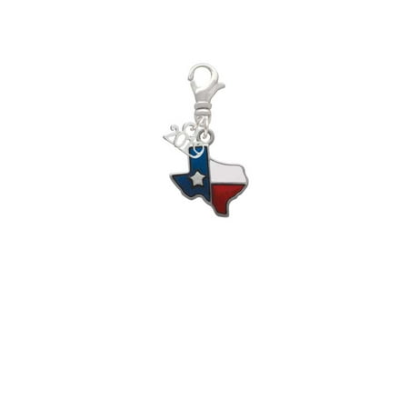 Texas Star Charm - Silvertone Translucent Texas - Lone Star - 2019 Clip on Charm