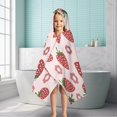 thumbnail image 6 of Strawberry Plants Fruit Flower Hooded Bath Towel，50"x30" for Ages 3 To 12 Kids, Quick Dry Lightweight Soft Microfiber Hood Beach Towel Cover Up for Kids, 6 of 7