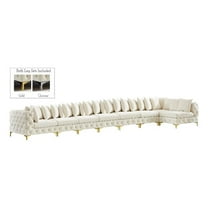 Maklaine Modern / Contemporary Cream Velvet Modular Sectional