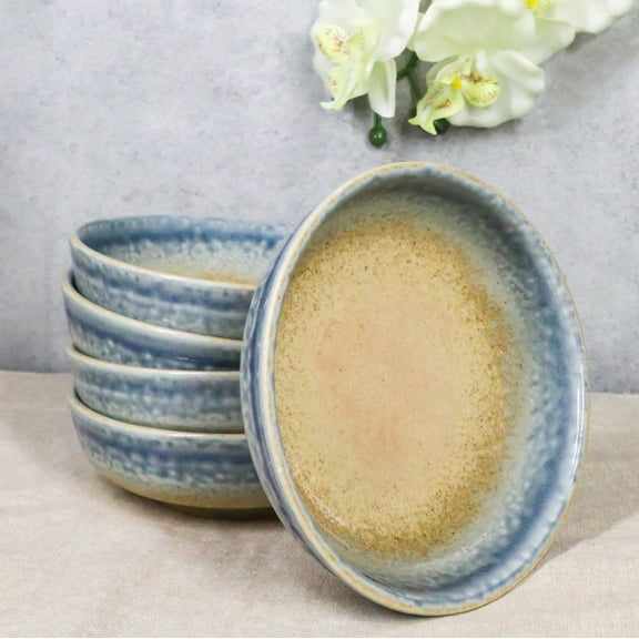 Pack Of 5 Blue River Ao Nagashi Collection Shallow Bowl Or Deep Plates 10oz