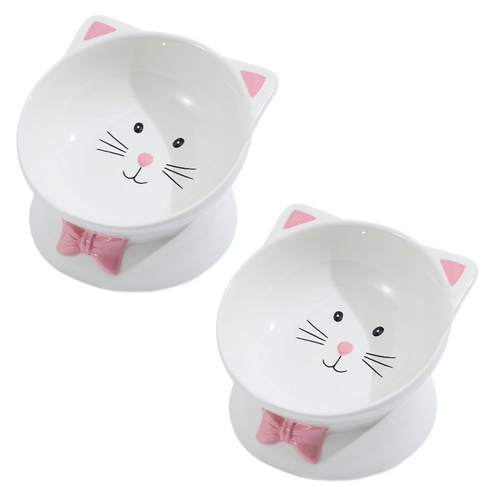 Cat Bowls,Raised Cat Food Bowls Anti Vomiting,Ceramic Pet Food Bowl for