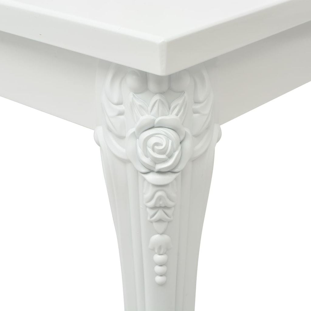 Kepooman Modern High Gloss Leisure Square Dining Table for Kitchen Living Room, 31.5" x 31.5" x 30", White Kepooman Modern High Gloss Leisure Square Dining Table for Kitchen Living Room, 31.5" x 31.5" x 30", White