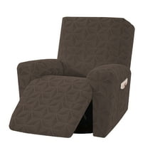 Lavish Cover Stretch Recliner Chair Cover, Non-Slip Slipcovers for Recliner Chair, Washable Furniture Protector with Pocket & Elastic Bottom for Kids Pets, 1 Seater, Coffee