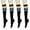 Rainbow Black, variant on Knee High Socks for Women – 4 Pairs Solid & Striped Color Cotton Long Socks, Size 6-10