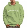 thumbnail image 5 of Men's 330g Cotton Hoodie LOS ANGLES Letters Pullover Sweatshirt, 5 of 16