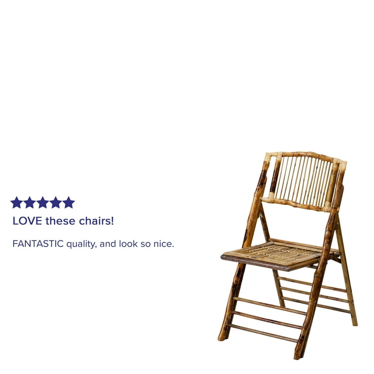 Emma Oliver Pack Bamboo Folding Chair Set for Commercial Event