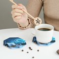 thumbnail image 6 of Balery 4 Pcs Mountain Cottage In Snowleather Coasters Set, Drink Table Cup Coasters For Living Room Kitchen Coffee Decor, 6 of 9