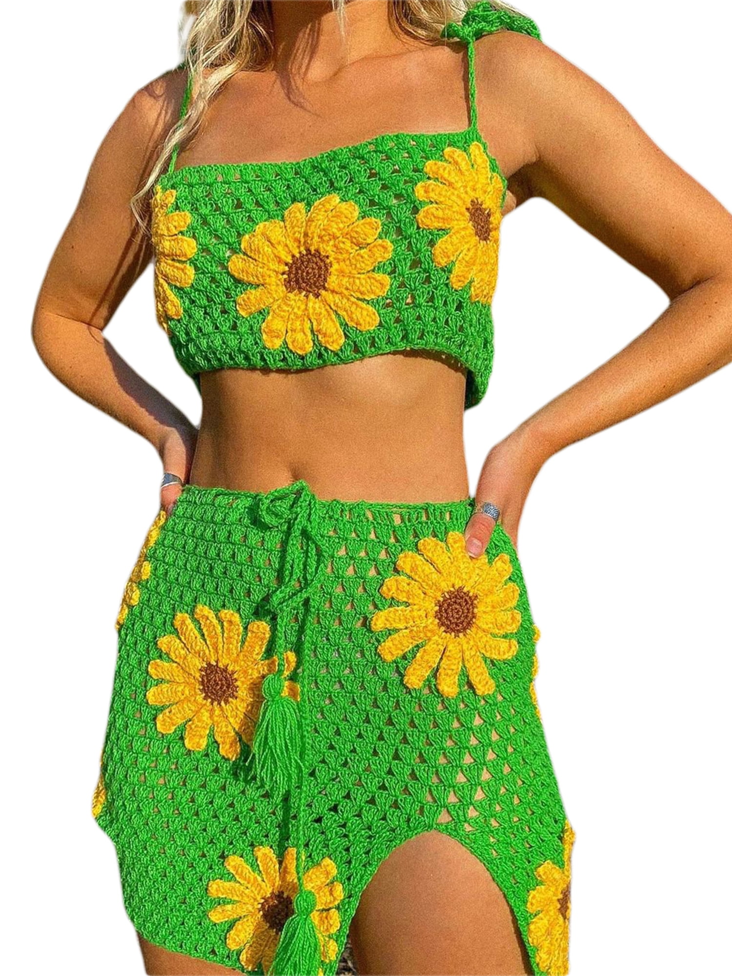 JBEELATE Womens Y2k 90s Crochet Knitted 