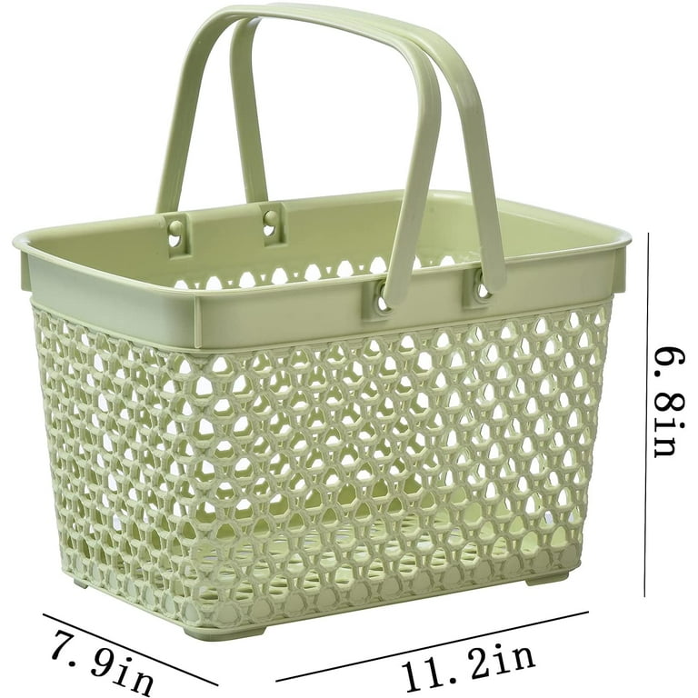 Plastic Shower Caddy Basket With Handle, Portable Organizer Storage Bins  Compatible With Bathroom, Pantry, Kitchen, College Dorm (green)