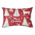 thumbnail image 2 of Pillow Case Plush Pillow Red Plaid Pattern with Reindeer Case standard size/King size/Queen size Bed Pillow Pillowcases, 2 of 9
