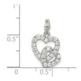 thumbnail image 3 of FB Jewels Sterling Silver CZ Heart Charm, 3 of 4
