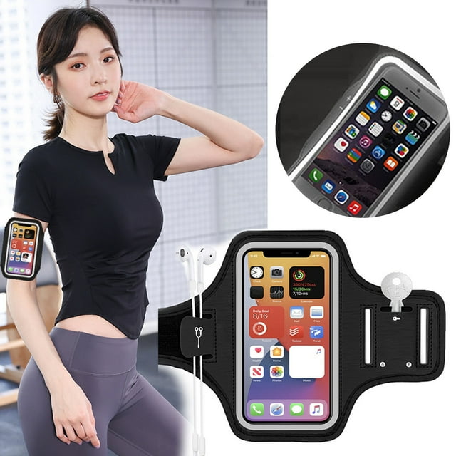 LJNYFDC Running Armband Running Sports Phone Armband with Pocket Reflective Arm Strap Sweat proof Mobile Phone Holder Arm Band for Jogging and Exercise