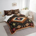 thumbnail image 4 of Feelyou Vintage Bohemian Aztec Twin Bedding Sets 7-Piece, Black Brown Tribal Square Bedding Comforter Set, Hippie Mandala Fashion Reversible Sheet Sets, Breathable Home Decor, 4 of 9