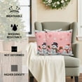 thumbnail image 3 of Outdoor Pillow Covers Waterproof Pillow Cases Protector Winter Snowman Snowflake on Pink Pillowcase Pack of 2 Christmas Ball White Leaf Throw Cushion Case for Pation Furniture,Couch,Sofa, 18x18 in, 3 of 9