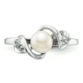 thumbnail image 4 of 14K White Gold 5.5mm Freshwater Cultured Pearl A Diamond Ring Size 6, 4 of 7