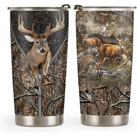 

20oz Hunting Gifts for Men Hunter Gifts for Men Gifts for Hunters Valentines Day Gifts for Him Coffee Thermos for Men Deer Hunting Tumbler Cup Insulated Travel Coffee Mug with Lid